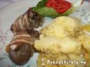 Baconba tekert sült csirkemáj krumplipürével – 3. kép