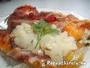 Baconbe tekert túróval töltött paprika és paradicsom csőben sütve – 3. kép