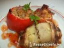 Baconba tekert túróval töltött paprika és paradicsom – 1. kép