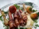 Baconos virsli sajtos spárga petrezselymes újkrumplival – 2. kép