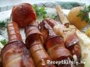 Baconos virsli sajtos spárga petrezselymes újkrumplival – 1. kép