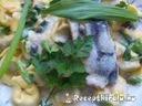 Gombás tortellini fehérboros heringfilével medvehagymával – 4. kép