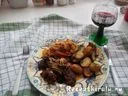 Grillezett csirkemáj sült krumplival lecsóval – 3. kép