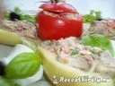 Kacsamájpástétommal töltött paprika és paradicsom mozzarellával – 2. kép