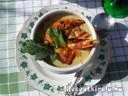 Karalábékrémleves baconnal és garnélarákkal – 2. kép