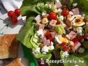 Mediterrán saláta juhtúróval, mozzarellával, pizzasonkával, tojással – 3. kép