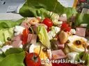 Mediterrán saláta juhtúróval, mozzarellával, pizzasonkával, tojással – 4. kép