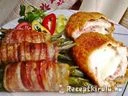 Mozzarellával baconnel töltött csirkemell baconos zöldbabbal – 4. kép