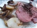 Sült pulykacomb szalonnás gombás krumplival – 1. kép