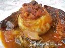 Töltött karalábé vörösboros paradicsomszószban – 4. kép