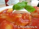 Töltött paprika bazsalikomos vörösboros paradicsomszószban tejföllel – 3. kép