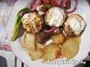 Túrós tejfölös gombafejek krumpliágyon – 2. kép