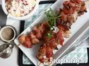 Baconbe tekert zöldfűszeres csirkemáj – 4. kép
