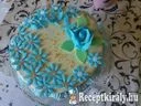 Gesztenye torta kék virággal – 3. kép