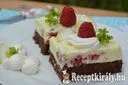 Málnás citromos túrószelet brownie ágyon - paleo – 1. kép
