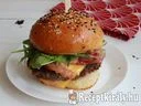 Marhaburger baconnel, házi buciban – 1. kép