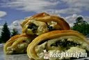 Spenótos fetás csiga - túrós leveles tésztából – 2. kép