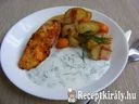 Zöldségeken sült csirkemell, kapros-fokhagymás joghurttal – 1. kép