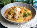 Zöldséges zöldbableves húsgombócokkal – 2. kép