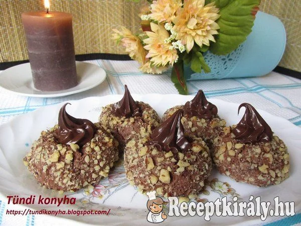 Nutellával töltött diós aprósütemény recept