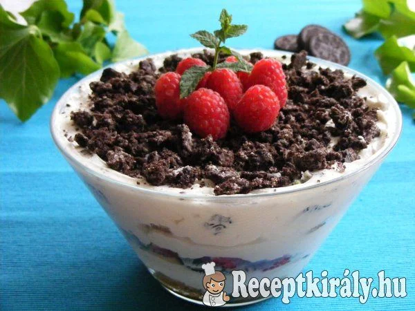 Oreós-málnás tiramisu recept