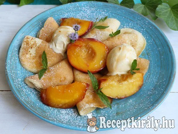 Őszibarackos-fagylaltos palacsinta recept
