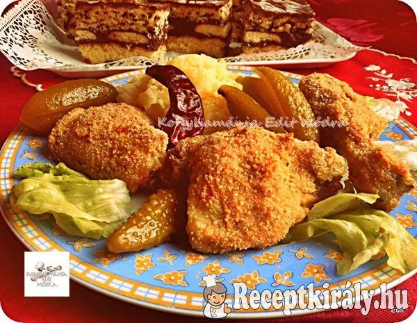 Rántott csirkecomb tepsiben sütve recept