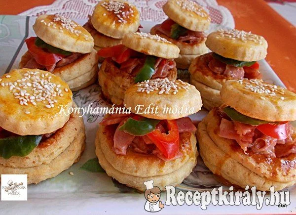 Sonkás-sajtos vendégváró kosárka recept