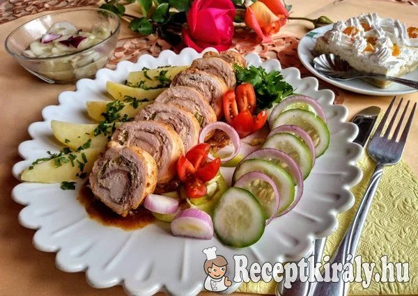 Sonkával töltött tekert sült pulykamell recept