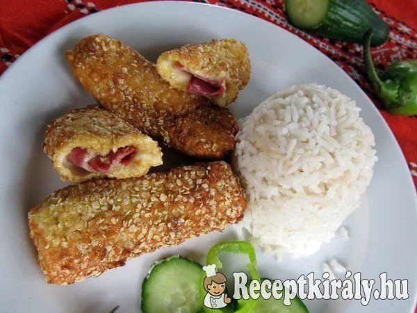 Tarjával töltött rántott sajt recept