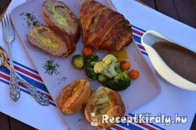 Kapros túróval töltött csirke rolád – 4. kép