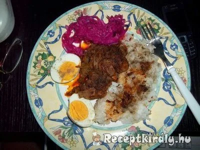 Resztelt csirkemáj tojással rizzsel – 2. kép