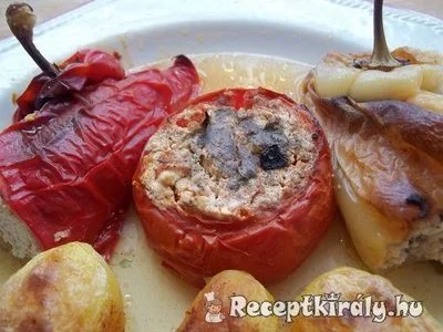 Túróval töltött paprika és paradicsom sütve – 2. kép