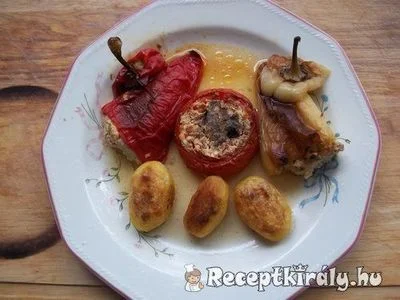 Túróval töltött paprika és paradicsom sütve – 4. kép