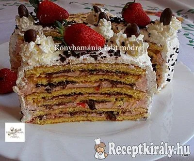 Vienetta sütemény eperrel és csokival – 4. kép
