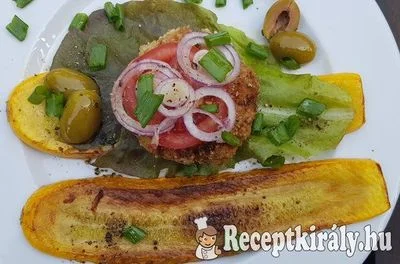 Harcsás burger cukkiniszeletekkel
