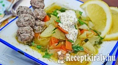 Karalábé leves tárkonyos húsgombóccal - paleo – 2. kép