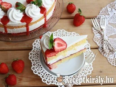 Túrókrém torta eperrel – 2. kép