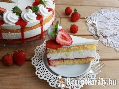 Túrókrém torta eperrel – 1. kép