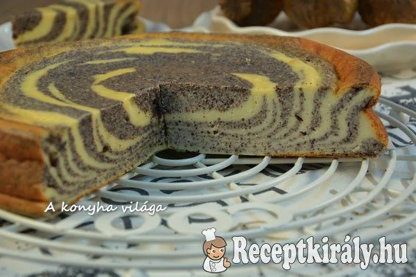 Túrós mákos zebra torta recept