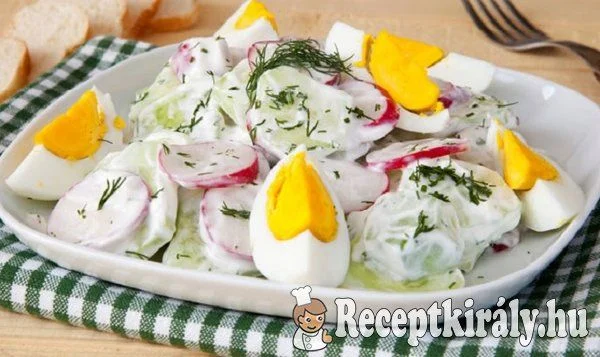 Uborkasaláta retekkel és tojással recept