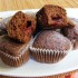 Málnalekvárral töltött csokoládés muffin