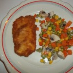 Rántott csirkemell zöldségkörítéssel 1