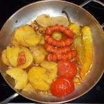 Sült kolbászkák krumplival zöldségekkel 2