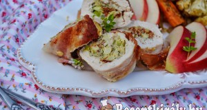 Göngyölt csirkemell zsályás alma-bacon töltelékkel – paleo