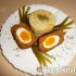 Lágy főtt tojás panírozott fasírtbundában