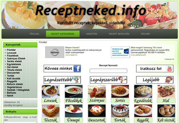 Receptneked.info a régi oldalunk